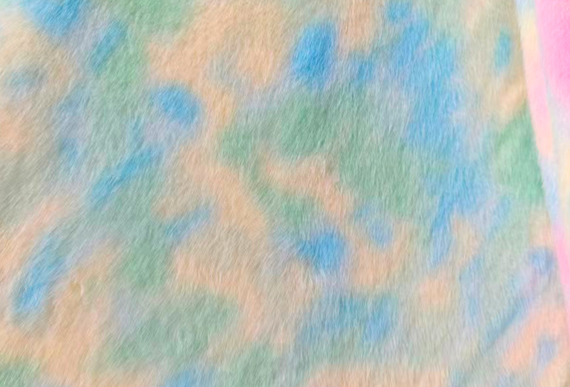 Dúhová faux norková tkanina s európskou potlačou noriek 500GSM Dúhová faux norková tkanina s európskou potlačou noriek 500GSM