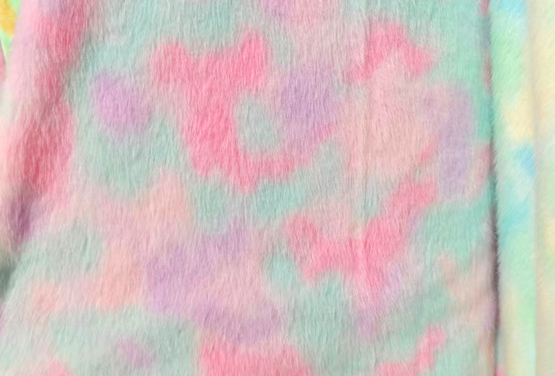 Dúhová faux norková tkanina s európskou potlačou noriek 500GSM Dúhová faux norková tkanina s európskou potlačou noriek 500GSM